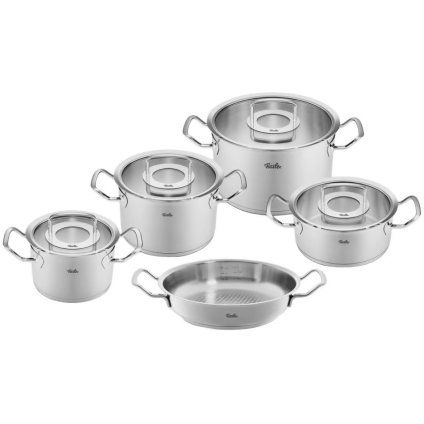 Set posode ORIGINAL PROFI, s ponvijo, set 5 kosov, srebrna, nerjaveče jeklo, Fissler