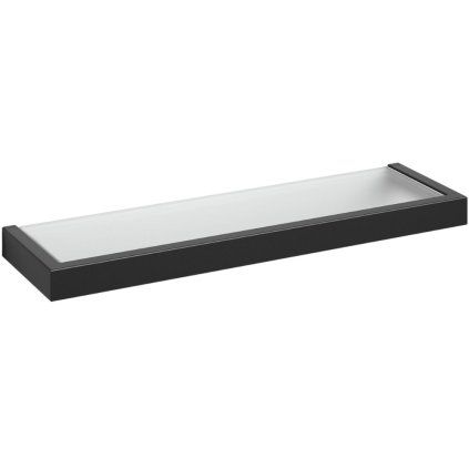 Kopalniška polica LINEA, 46 cm, črna, nerjaveče jeklo/steklo, Zack