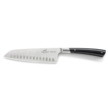 Santoku nož EDONIST, 18 cm, zakovice iz nerjavečega jekla, črna, Lion Sabatier