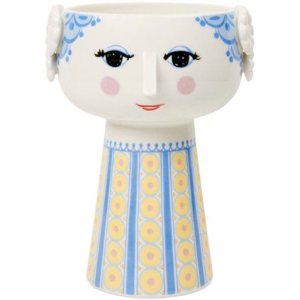Vaza EVA, 18 cm, modra, keramika, Bjørn Wiinblad