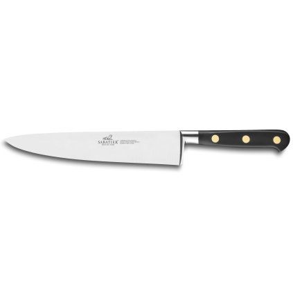 Kuharski nož IDÉAL, 20 cm, medeninaste zakovice, črna, Lion Sabatier