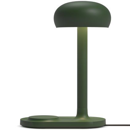 Namizna svetilka EMENDO, 29 cm, z brezžičnim polnilnikom Qi, smaragdno zelena, Eva Solo