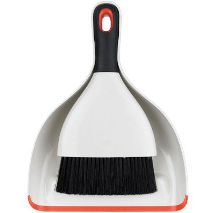 Smetišna in krtača set GOOD GRIPS, 30 cm, bela, plastika, OXO