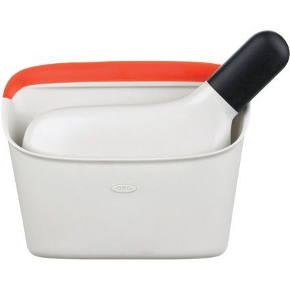 Smetišna in krtača set GOOD GRIPS, 19 cm, bela, plastika, OXO