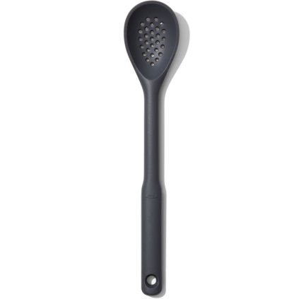 Perforirana žlica GOOD GRIPS, 33 cm, siva, silikonska, OXO