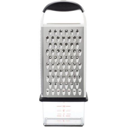 Oglati strgalnik GOOD GRIPS, 28 cm, črna, iz nerjavečega jekla, OXO