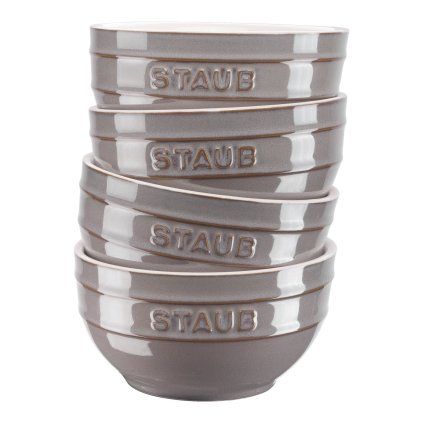 Jedilna skleda, 400 ml, set 4, siva, keramika, Staub