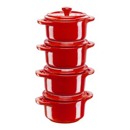 Pekač, 10 cm, set 4, rdeča, keramika, Staub
