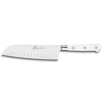 Santoku nož TOQUE, 18 cm, zakovice iz nerjavečega jekla, bela, Lion Sabatier