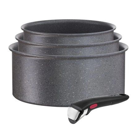 Set posode INGENIO NATURAL FORCE L3969002, set 4 kosov, siva, aluminij, Tefal