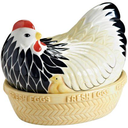 Kuhinjska posoda za shranjevanje MOTHER HEN, 21 cm, črna/bela, kamenina, Mason Cash