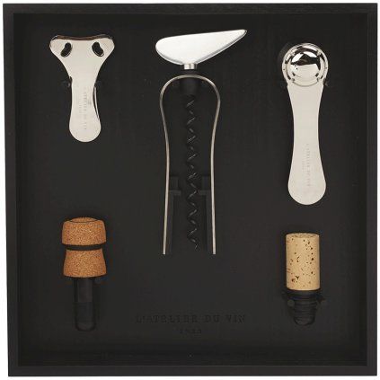 Set pribora za vino LE RÂTELIER À OUTILS DU VIN, set 5 kosov, L'Atelier du Vin