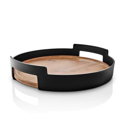 Servirni pladenj NORDIC KITCHEN 35 cm, črna, plastika/bambus, Eva Trio