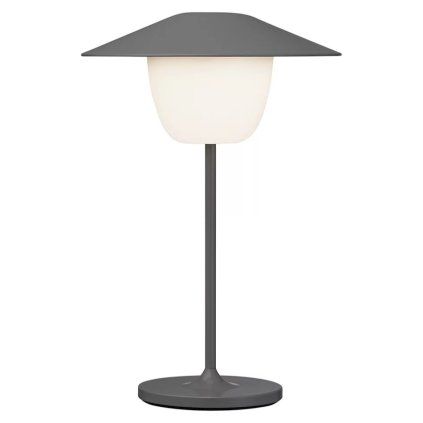 Prenosna namizna svetilka ANI MINI, 21 cm, LED, toplo siva, aluminij, Blomus