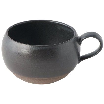 Šalica, 300 ml, črna, keramika, MIJ