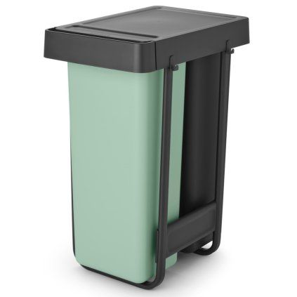 Vgradni koš za smeti SORT & GO, 2x 30 l, temno siva / žad zelena, plast, Brabantia