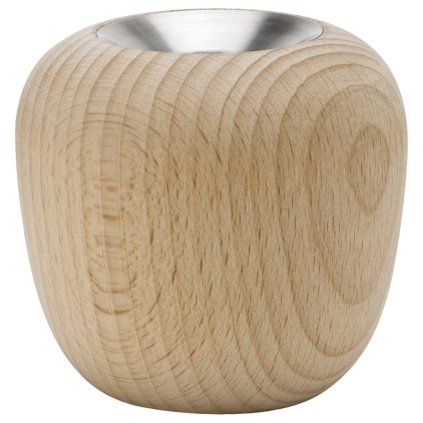 Svečnik za čajne svečke ORA, 6,5 cm, rjava, bukov les, Stelton