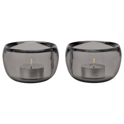 Svečnik za čajne svečke ORA, 9 cm, set 2 kosov, motno, steklo, Stelton