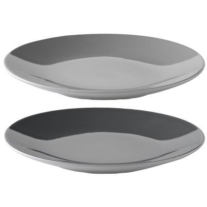 Jedilni krožnik EMMA, 22 cm, set 2 kosov, siva, kamenina, Stelton