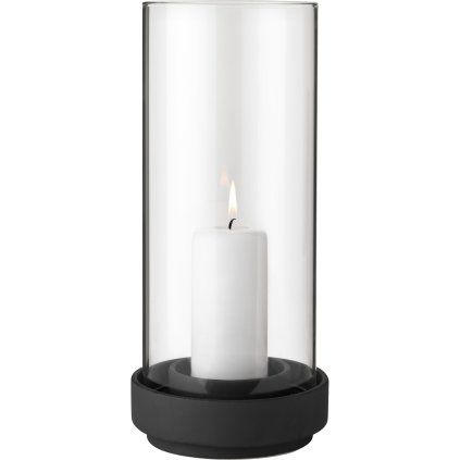 Namizni svečnik HURRICANE, 28 cm, črna, kamenina, Stelton