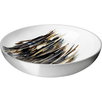 Servirna skleda STOCKHOLM LIGNUM, 40 cm, srebrna, aluminij, Stelton