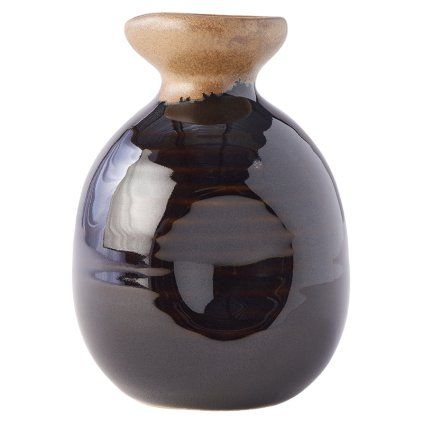 Sake steklenička, 350 ml, rjava/črna, keramika, MIJ