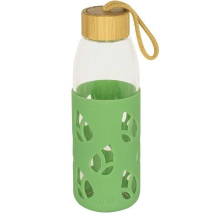 Steklenica za vodo PKV-023, 550 ml, zelena, steklo, Pebbly
