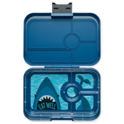 Škatla za kosilo TAPAS XL 4, 1 l, temno modra / morski pes, umetna masa, Yumbox