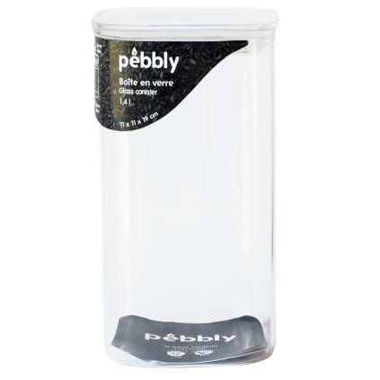 Kuhinjski kozarec za shranjevanje PKV-045, 1,4 l, steklo, Pebbly