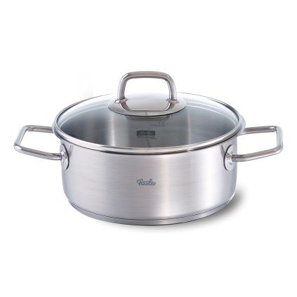 Nizek lonec za enolončnice VISEO 20 cm, srebrna, nerjaveče jeklo, Fissler