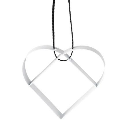 Božična dekoracija FIGURA, 5 cm, srce, nežno bela, nerjaveče jeklo, Stelton