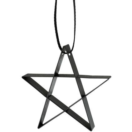Božična dekoracija FIGURA, 6 cm, zvezda, mehka črna, nerjaveče jeklo, Stelton