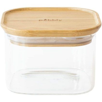 Kuhinjski kozarec za shranjevanje PKV-042, 500 ml, steklo / bambus, Pebbly