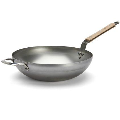 Vok MINERAL B BOIS, 32 cm, srebrna, jeklo, de Buyer