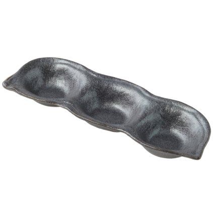 Skleda za omako TRIPLE POD 3 x 40 ml, črna, keramika, MIJ