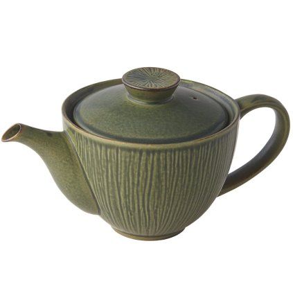 Čajnik z infuzorjem čaja SENCHA 400 ml, zelena, keramika, MIJ