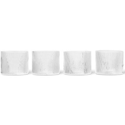 Kozarec za vodo RIPPLE 200 ml, set 4 kosov, svetla, čvrsta LIVING