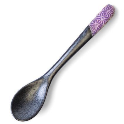 Jedilna žlica ASANOHA 12,5 cm, vijolična, keramika, MIJ