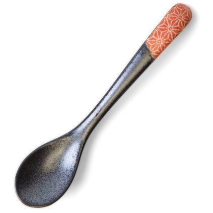 Jedilna žlica ASANOHA 12,5 cm, rdeča, keramika, MIJ