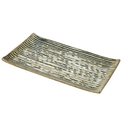 Servirni krožnik CONTOUR 24 x 15 cm, zelena, keramika, MIJ