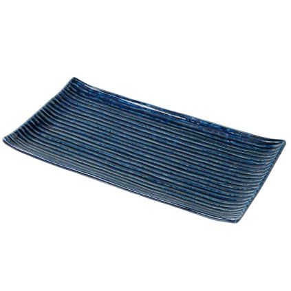 Servirni krožnik CONTOUR 24 x 15 cm, modra, keramika, MIJ