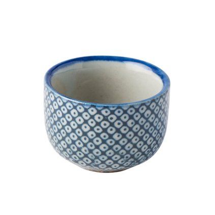 Sake čaša SHIBORI 30 ml, modra, keramika, MIJ