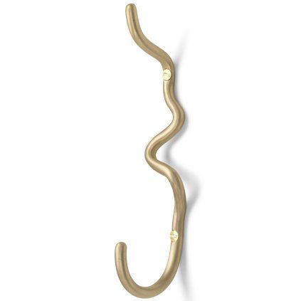 Kljukica za brisače KRIVINA 20 cm, medenina, čvrst LIVING