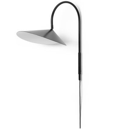 stenska svetilka ARUM 26 cm, črna, aluminij, čvrst LIVING