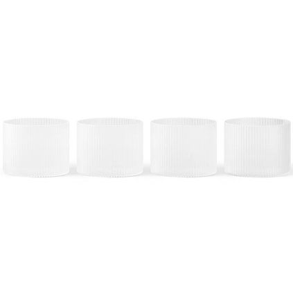 Kozarec za vodo RIPPLE 200 ml, set 4 kosov, bela, čvrsta LIVING