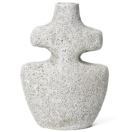 Svečnik za namizne sveče YARA 17,5 cm, siva, kamnita posoda, čvrsta LIVING
