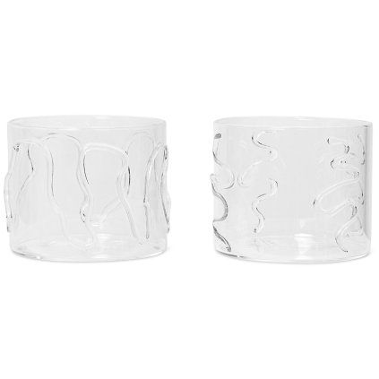 Kozarec za vodo DOODLE 200 ml, set 2 kosov, svetla, steklo, ferm LIVING