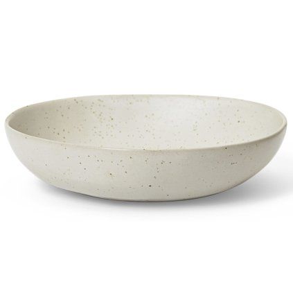 Servirna skleda FLOW 19,5 cm, bela, kamnita posoda, čvrsta LIVING