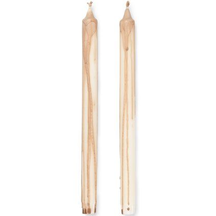 Namizna sveča SUHO 30 cm, set 2 kosov, bež, čvrsta LIVING