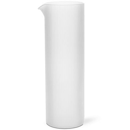 Vrč za vodo RIPPLE 1,1 l, bela, steklo, ferm LIVING